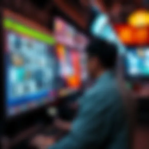 A person looking at a computer screen displaying various lesser-known Chinese vendors with product listings.