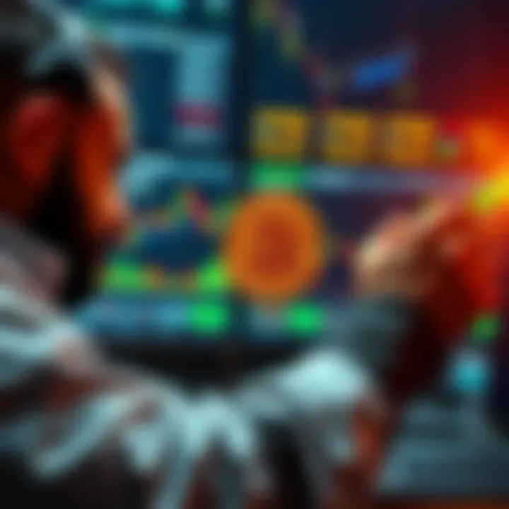 A trader analyzing Bitcoin charts with a focus on 10x leverage decision-making