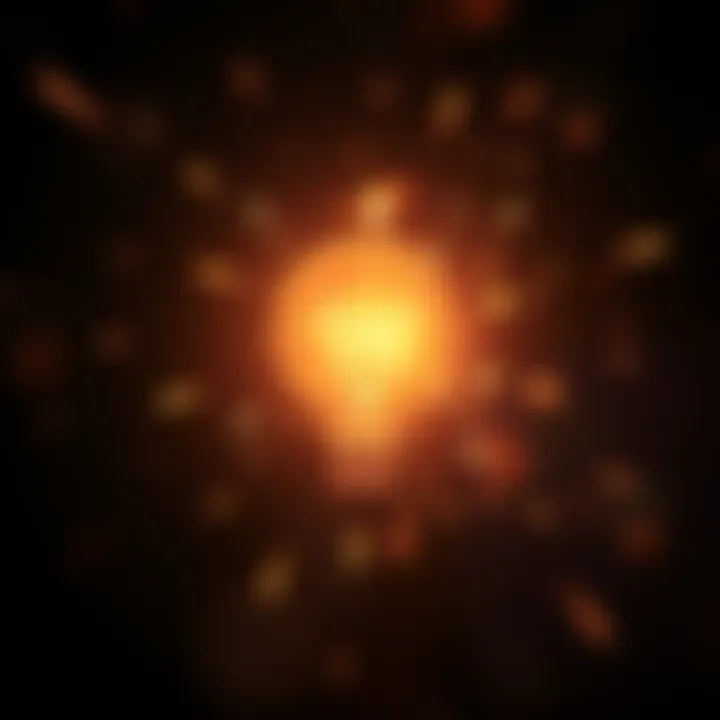 Lightbulb Spark A bright lightbulb emitting light, symbolizing new ideas and creativity.