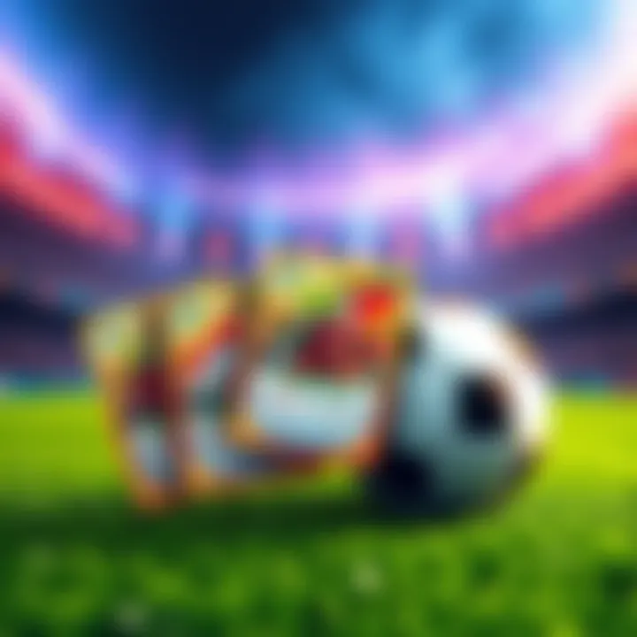 A collection of limited edition sports cards with soccer motifs, a soccer ball, and a stadium background, reflecting excitement for the MLS season.