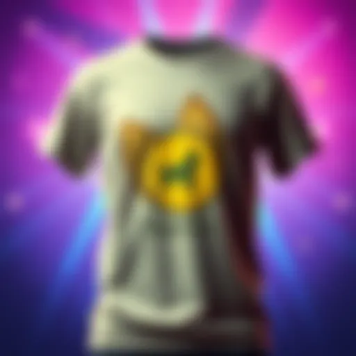 Limited Edition Dogecoin T-Shirt A vibrant Dogecoin T-Shirt featuring the Dogecoin logo, set against a bright background with a playful dog graphic symbolizing the cryptocurrency culture.
