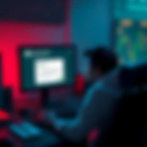 A frustrated person sitting at a computer, looking at a notification on their screen about withdrawal limits from their Kraken account, with a support chat open in another window.