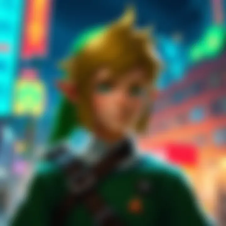 Link with New Haircut Character Link showing off his new haircut in a vibrant setting.