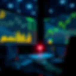 Person analyzing liquidity pools with charts and graphs, considering ETH/USDC investments.