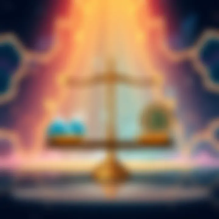 Illustration showing a balance scale with liquidity pools on one side and Bitcoin on the other, highlighting potential returns