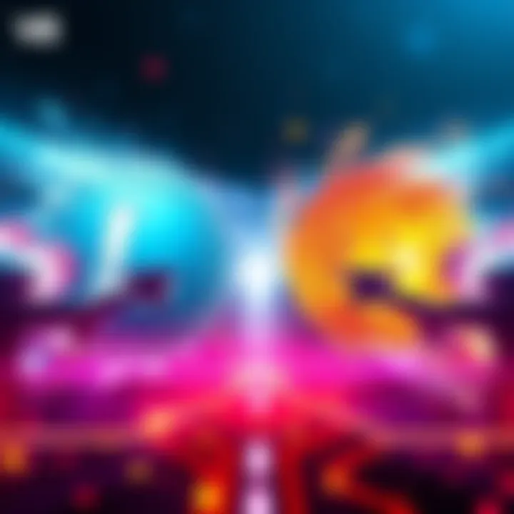 A thrilling visualization of the Litecoin and Kaspa battle with futuristic graphics representing cryptocurrency technology