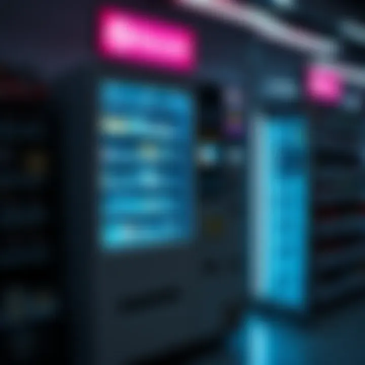 A Litecoin vending machine displaying options for cryptocurrency purchases in a retail setting