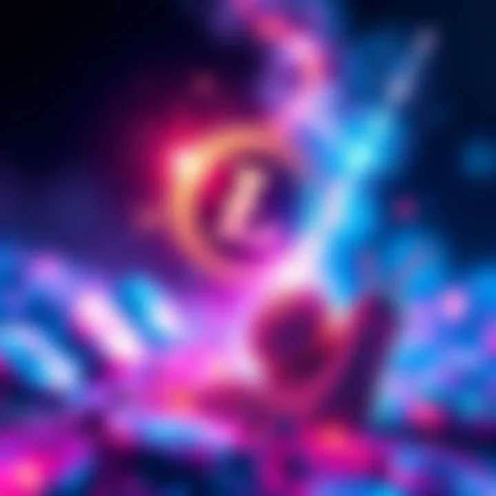 An artistic representation of Litecoin's growth and community engagement, featuring vibrant colors and crypto-themed elements