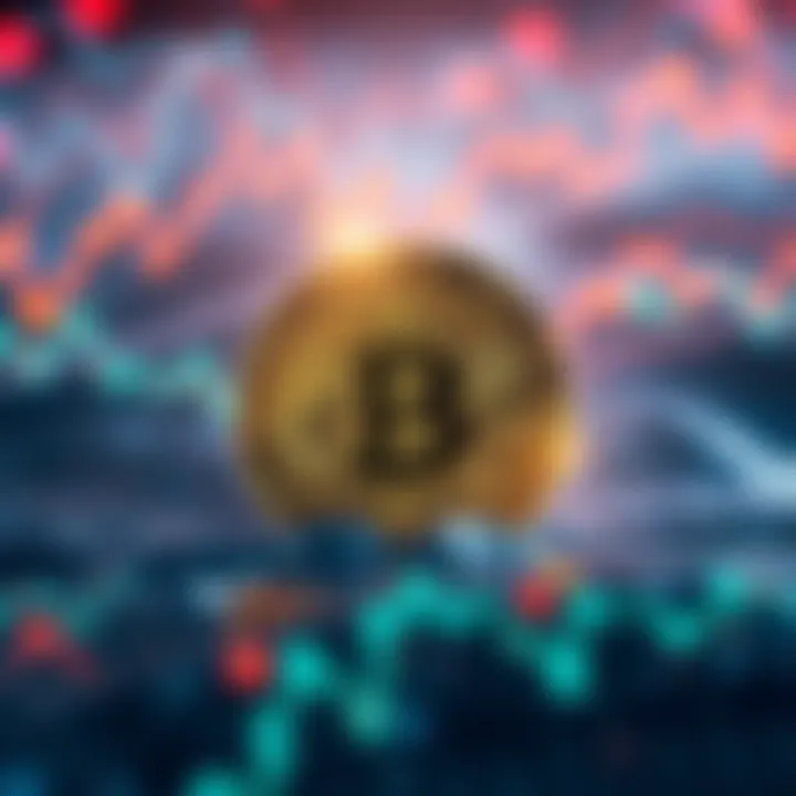 A digital coin representing Litecoin against a backdrop of fluctuating cryptocurrency trends