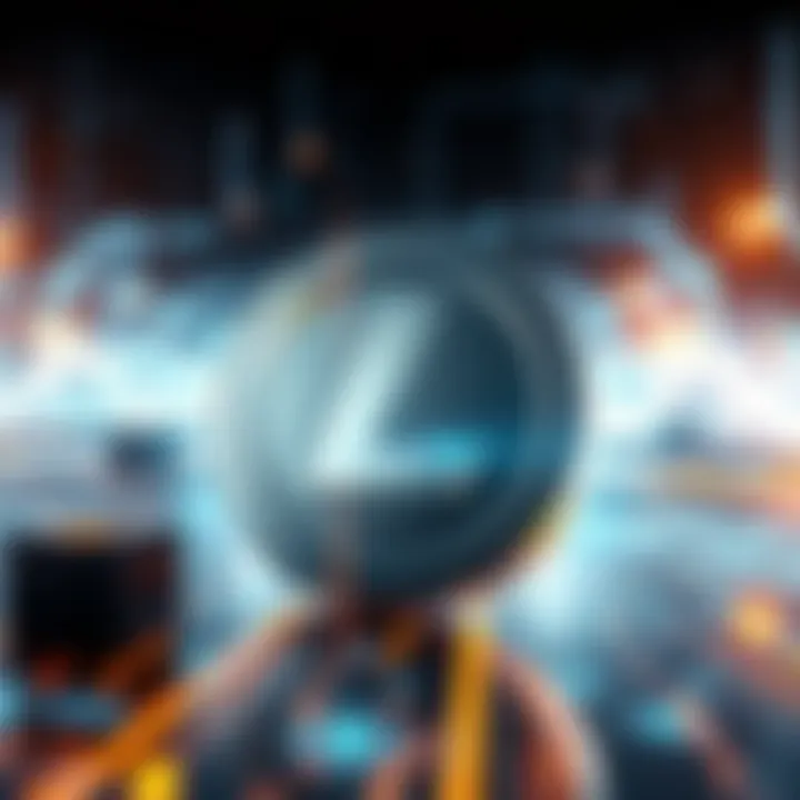 A visual representation of the Litecoin logo surrounded by digital elements that suggest evolution and expansion in technology.