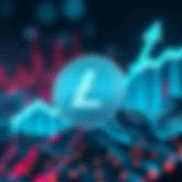 Litecoin Cryptocurrency Growth Illustration of Litecoin logo with upward arrows representing market cap increase