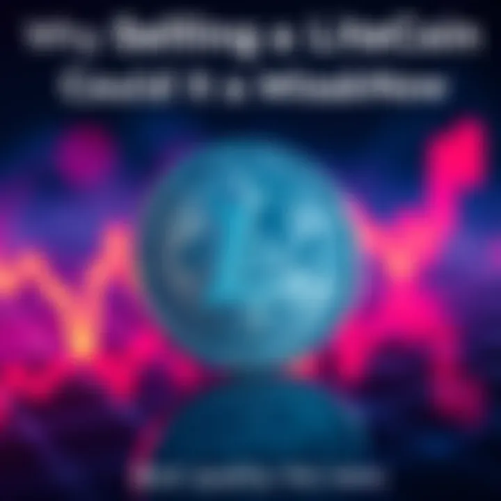 A shiny LiteCoin coin with a rising graph in the background, symbolizing potential growth in value