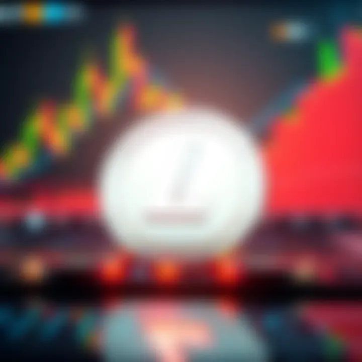 Litecoin Leading in Crypto A representation of Litecoin's growth in the cryptocurrency market, showcasing a bull graph and the Litecoin logo against a digital background.