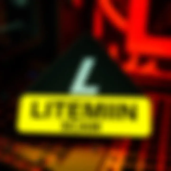 A graphic showing a warning symbol with Litecoin logo, representing a scam alert in the cryptocurrency market.