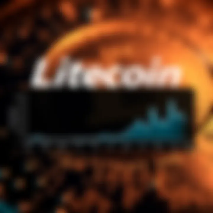 Graph showing Litecoin's mention frequency in SEC filings over months alongside a cryptocurrency background