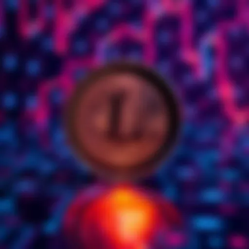 A glowing Litecoin symbol on a digital background, representing its status in the cryptocurrency market.