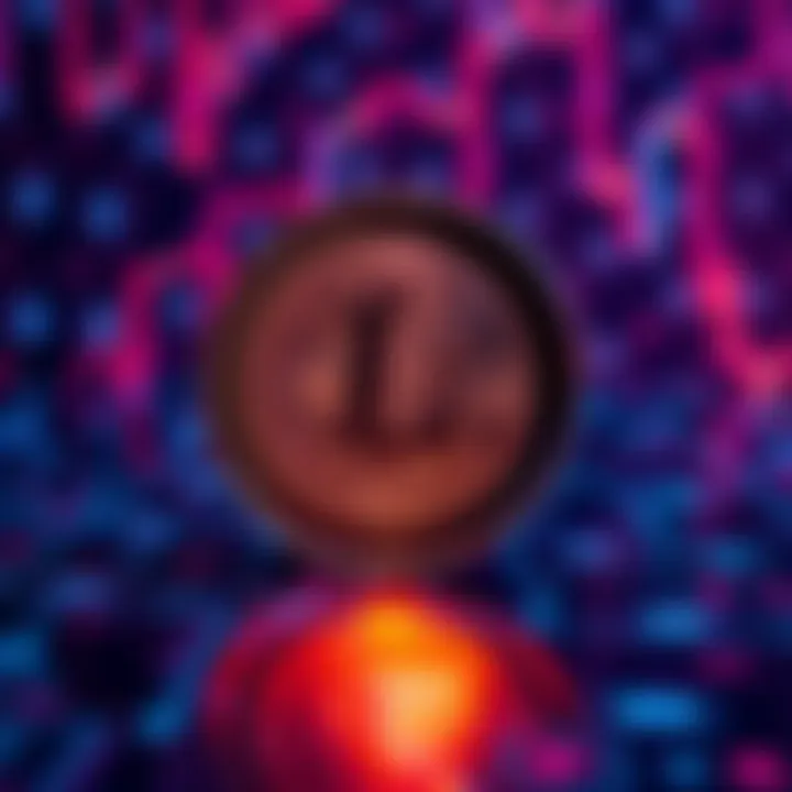 A glowing Litecoin symbol on a digital background, representing its status in the cryptocurrency market.