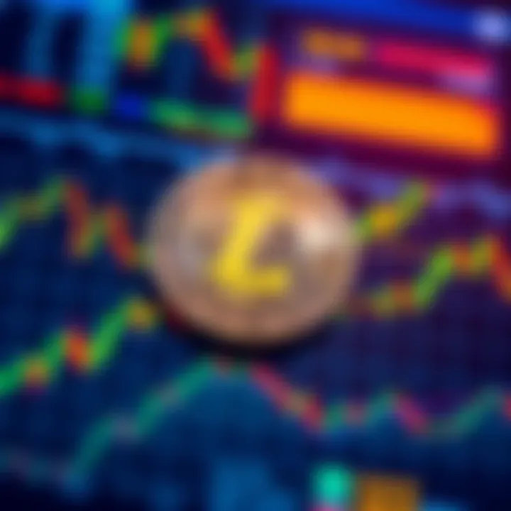 A detailed trading chart showing Litecoin price movements and trends with indicators.