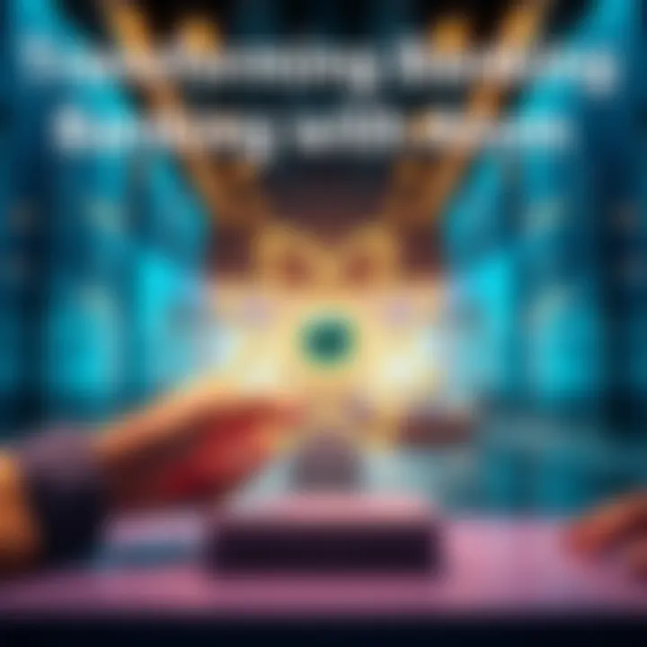 Transforming Banking with Atom A modern representation of banking innovation featuring Atom technology