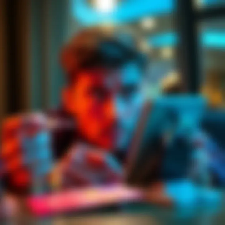 Locked bank account and credit card A person looking worried while staring at a locked bank account on their phone, with credit cards visible in the foreground