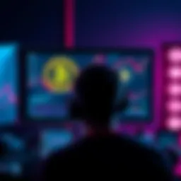 A person looking frustrated at a computer screen showing a locked Blockchain wallet and Bitcoin logo