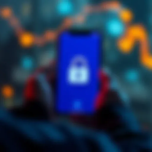 A person's smartphone displaying a locked wallet screen after restoring from an iCloud backup