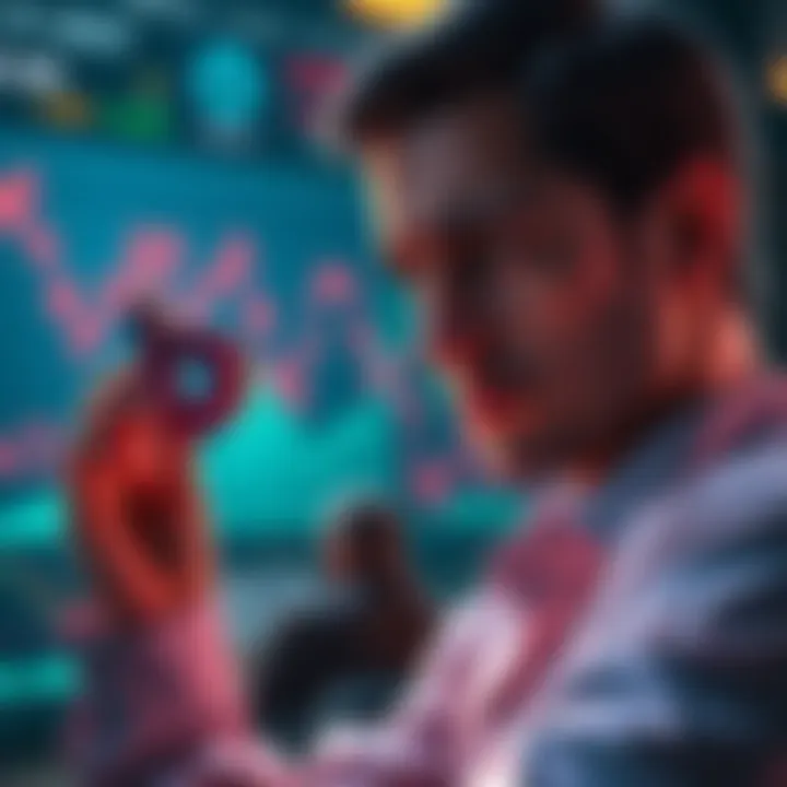 An investor looking disappointed while holding a Loopring token, surrounded by charts showing a decline in value, symbolizing lost hope in the crypto market