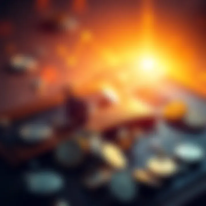 A visual representation of lost Ethereum funds symbolizing user errors and software bugs, featuring digital coins in a broken wallet.