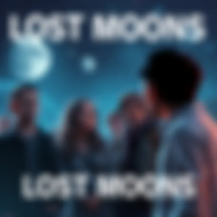 A group of people discussing the status of their lost Moons, looking worried and curious.