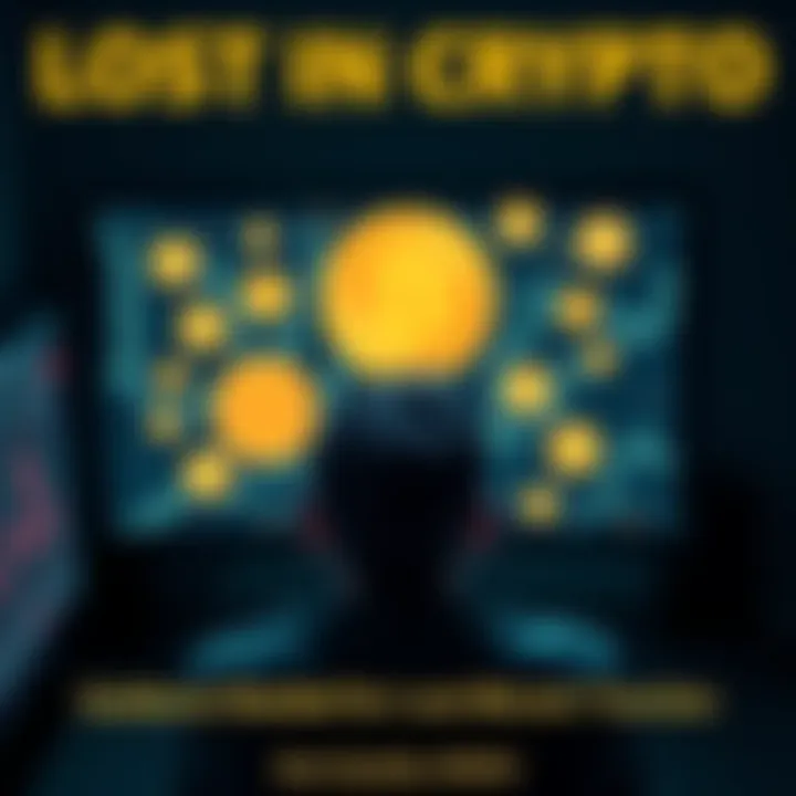 A person overwhelmed by confusion looking at a computer screen with cryptocurrency symbols