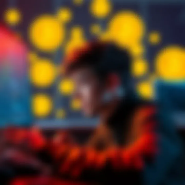 Lost Bitcoin Wallet A person looking at a computer screen, worried about regaining access to a lost Bitcoin wallet containing 30-40 BTC, with Bitcoin symbols in the background.