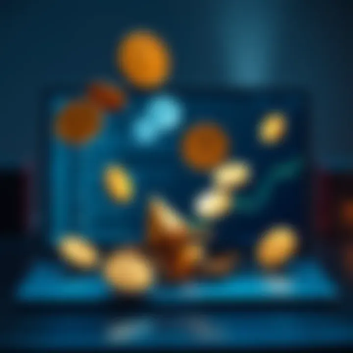 A graphic showing Moons tokens floating away from a computer screen, symbolizing confusion over Ethereum addresses.