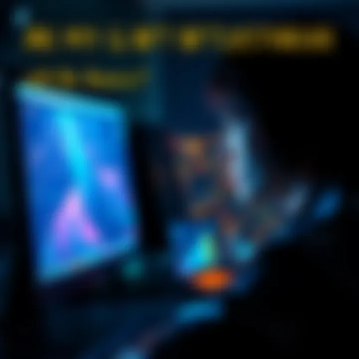 Individual looking at a computer screen, feeling sad about lost GME NFT collection, with digital art displayed on the screen
