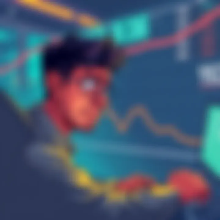 An illustration showing a frustrated person looking at a chart with declining numbers, representing poor conversion rates.