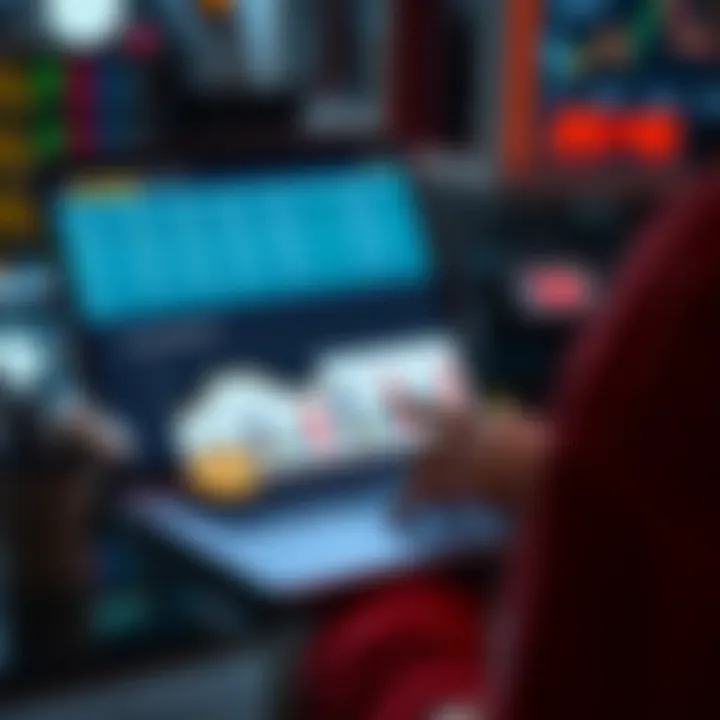 A person comparing cryptocurrency exchange platforms on a laptop with charts showing different fees.
