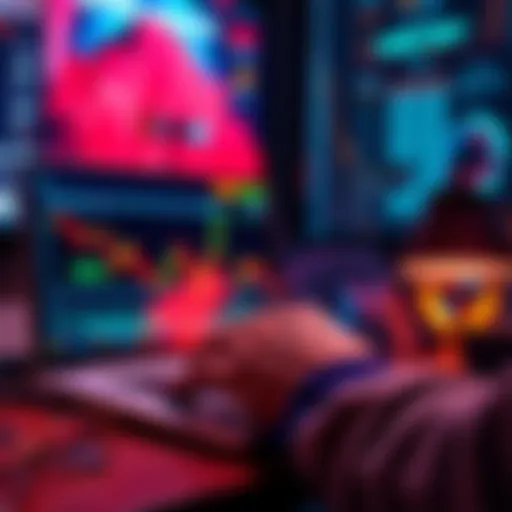 A person analyzing low-fee crypto exchange options for altcoin trading on a laptop with charts and graphs displayed.