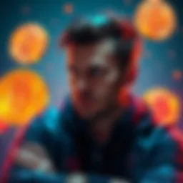 Luke Forkalone is shown contemplating a trade, with Bitcoin and Forkenstein icons in the background, symbolizing his decision-making process.