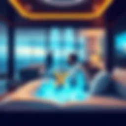 An individual enjoying luxury living, surrounded by modern amenities and a digital currency concept, symbolizing wealth creation through XRP.