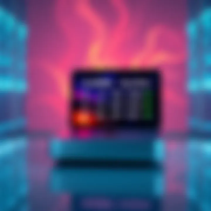 A Mac mini showcasing its powerful performance with 10 cores active, displaying benchmark scores on a screen.