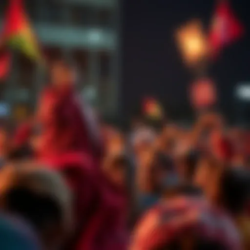 Macklemore passionately addressing a crowd at a rally, advocating for freedom and solidarity among communities.