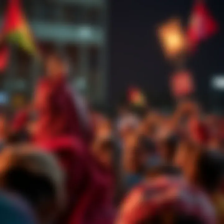 Macklemore passionately addressing a crowd at a rally, advocating for freedom and solidarity among communities.