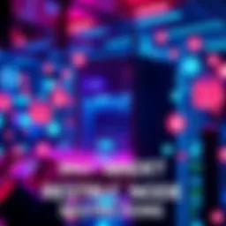 A visual of a computer server surrounded by blockchain icons, representing mainnet node operations and decentralization