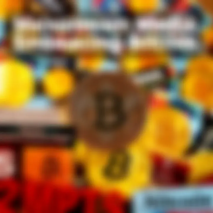 Various news headlines featuring positive Bitcoin stories with a backdrop of Bitcoin symbols