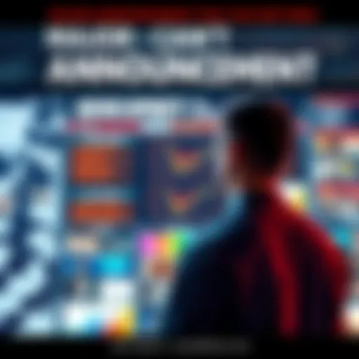 A person looking at a large announcement board filled with news and updates