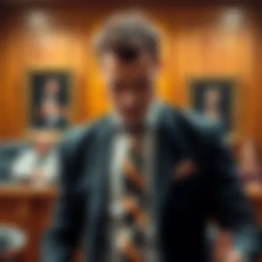 A man in a courtroom setting, expressing distress as he presents his case about his wife allegedly stealing Bitcoin through CCTV access.