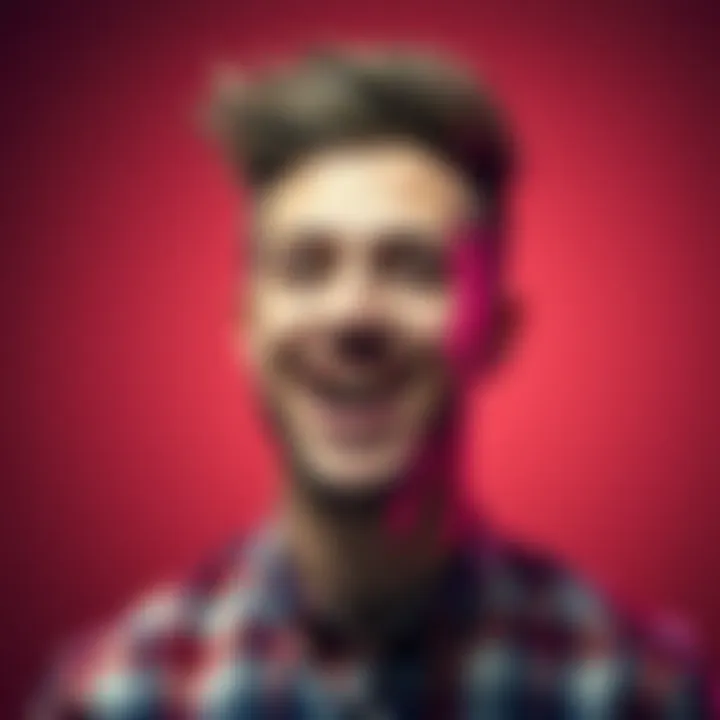A man with a quirky smile and unique hairstyle that resembles the shape of a chopped spoon, captured in a fun pose.