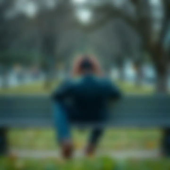A man sitting on a park bench looking thoughtful, holding his head in his hands, symbolizing loss and resilience after a failed investment.