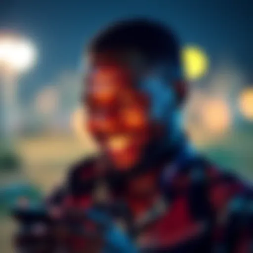 A man in Africa smiles while using his mobile phone to transfer Bitcoin, symbolizing financial freedom amid inflation.