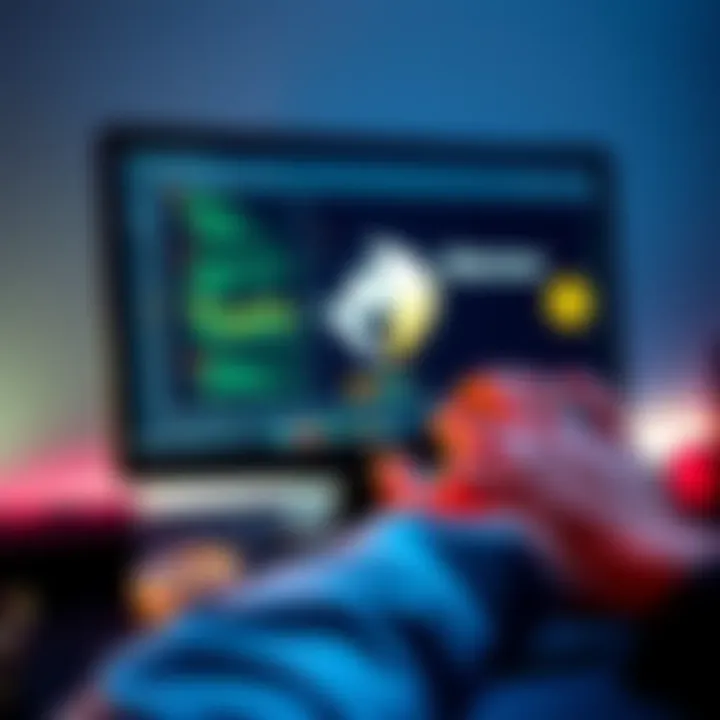 A person securely managing their unused Electrum wallet on a computer screen with wallet icons in the background