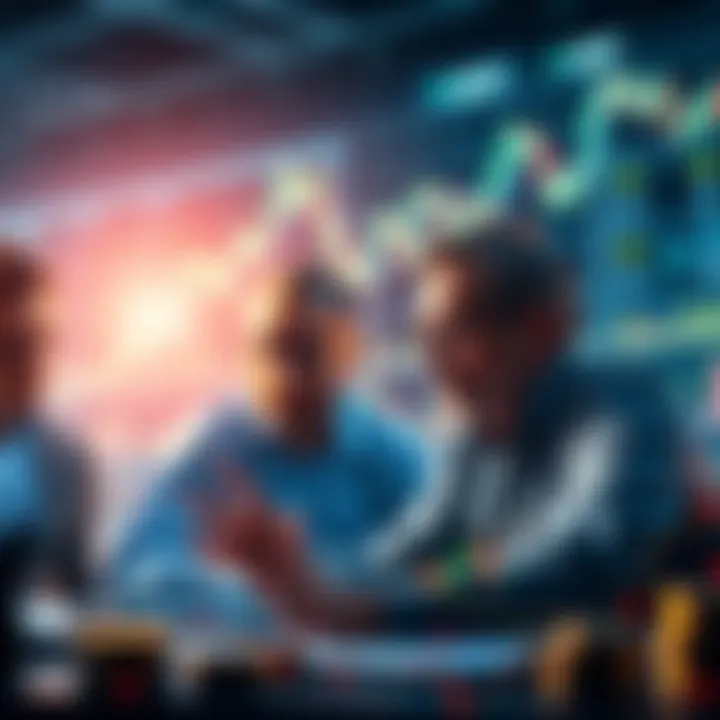 Investors analyzing charts and discussing strategies for handling cryptocurrency gains after a bull run